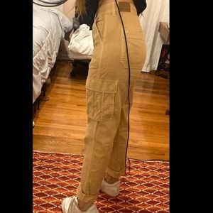 American Eagle Outfitters Tan Cargo Straight-Leg Pants